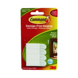 3M Command Small Picture Hanging Strips Pk 4