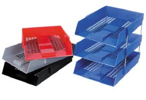 Deflecto Letter Trays Polystyrene Assorted Colours Pk 1