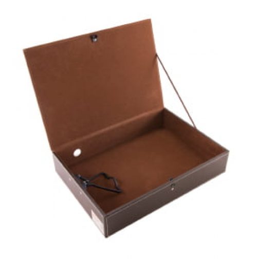 Osco Faux Leather Box File Brown Colemans, Faux Leather Box