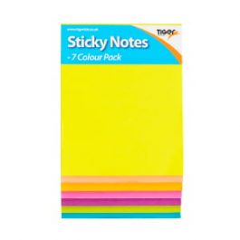 Tiger Neon Sticky Notes Pad 7 Colours