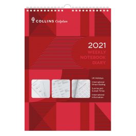 Collins 2021 Colplan Weekly Notebook A5 Diary/Calendar Red