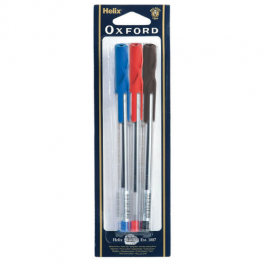 Helix Oxford Stick Pen Assorted Colours Pk 6