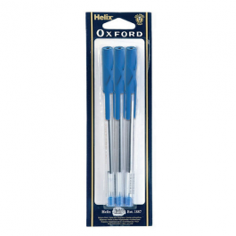 Helix Oxford Stick Pen Blue Pk 6