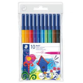Staedtler Noris Fibre Tip Colouring Pens Wallet 10