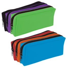 Tiger Tri-Colour Triple Zip Pencil Cases Pk 1