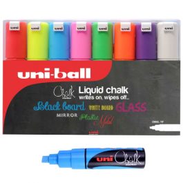 Uni Chalk Markers Chisel Tip 8mm
