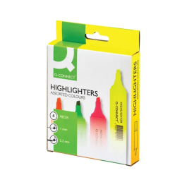 Q-Connect Assorted Highlighters Pens Pk 4