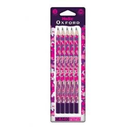 Helix Oxford Camo Pencils Pink Pk 5