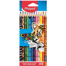Maped Color Peps Animal Print Coloured Pencils Pk 12