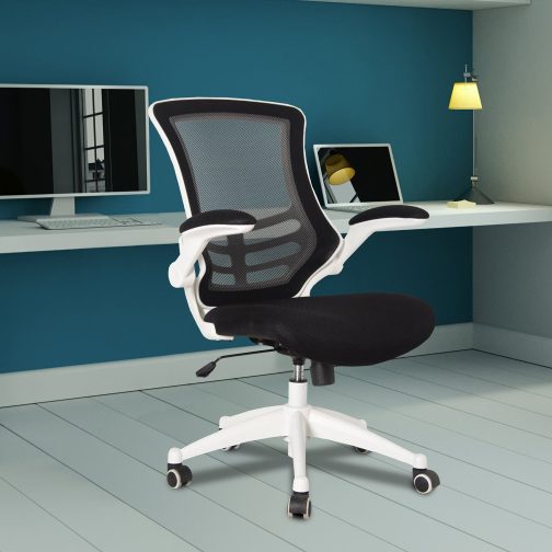 The Rome Mesh Operator's Chair Black With White Base | Colemans