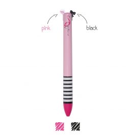 Legami Click&Clack Two Colour Pen – Miss Flamingo