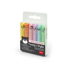 Legami Teddy’s Style – Set Of 6 Mini Pastel Highlighters