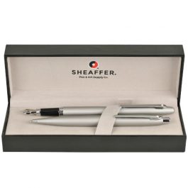 Sheaffer VFM Fountain Pen & Ball Pen Set Strobe Silver