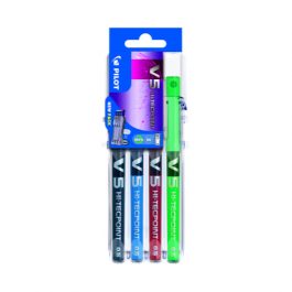 Pilot Set2Go V5 Extra Fine Rollerball Pens Standard Colours Pk 4