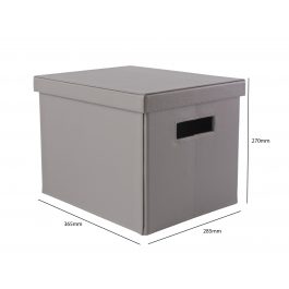Osco Faux Leather Folding Box Medium Grey