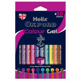 Helix Oxford Colour Gel Pens Assorted Colours Pk 10