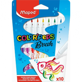Maped Color Peps Brush Felt Tip Pens Pk 10