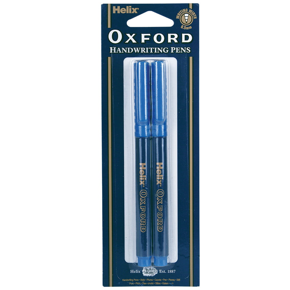 Blue Helix Oxford School Handwriting Pens Pack of 2 