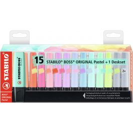 Stabilo Boss Pastel Highlighters New Colours Desk Set of 15
