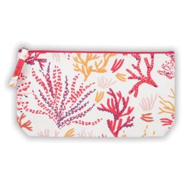 Lulie Wallace Coral Handmade Embroidered Pouch
