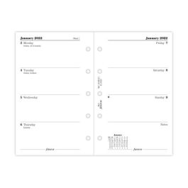 Filofax Mini Week On Two Pages English 2022 Diary Refill
