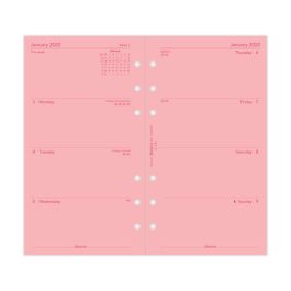 Filofax Personal Week On Two Pages English Pink 2022 Diary Refill