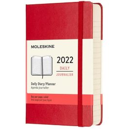 Moleskine 2022 Daily 12 Month Pocket Diary Scarlet Red Hard Cover