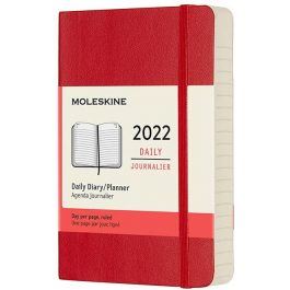 Moleskine 2022 Daily 12 Month Pocket Diary Scarlet Red Soft Cover