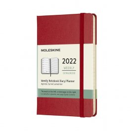 Moleskine 2022 Weekly 12 Month Pocket Diary Scarlet Red Hard Cover