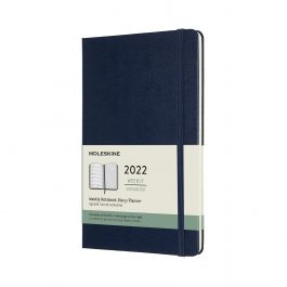 Moleskine 2022 Weekly 12 Month Large Diary Sapphire Blue Hard Cover