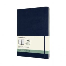 Moleskine 2022 Weekly 12 Month X-Large Diary Sapphire Blue Hard Cover