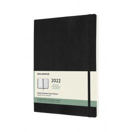 Moleskine 2022 Weekly 12 Month X-Large Diary Black Soft Cover