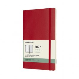 Moleskine 2022 Weekly 12 Month Large Diary Scarlet Red Soft Cover