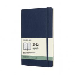 Moleskine 2022 Weekly 12 Month Large Diary Sapphire Blue Soft Cover
