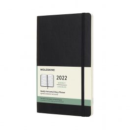 Moleskine 2022 Weekly 12 Month Large Horizontal Diary Black Soft Cover
