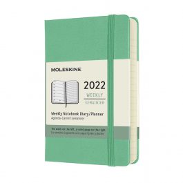Moleskine 2022 Weekly 12 Month Pocket Diary Ice Green Hard Cover