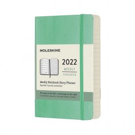 Moleskine 2022 Weekly 12 Month Pocket Diary Ice Green Soft Cover