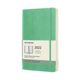 Moleskine 2022 Weekly 12 Month Large Diary Ice Green Soft Cover
