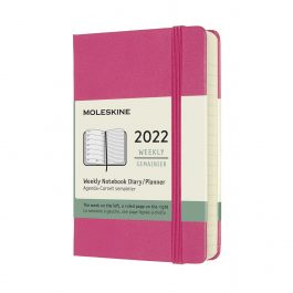 Moleskine 2022 Weekly 12 Month Pocket Diary Bougainvillea Pink Hard Cover