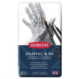 Derwent Graphic Pencils Hard Grades B – 9H Tin Of 12