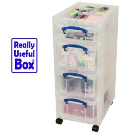 Really Useful Tower with 3 x 9 Litre & 1 x 4 Litre Boxes & Accessory Tray