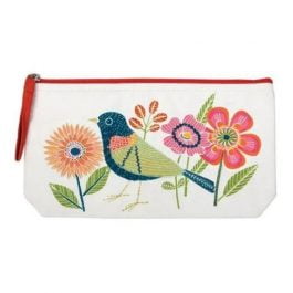 Avian Friends Hand Embroidered Pouch