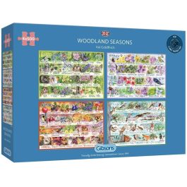 Gibsons Jigsaws Woodland Seasons 4 x 500 Piece Puzzles