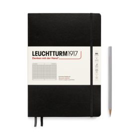 Leuchtturm B5 Black Hardcover Notebook With Numbered Pages Squared