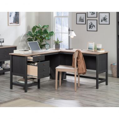 Teknik Shaker Style L-Shaped Desk Raven oak - Image 2