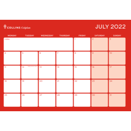Collins 2022/2023 Academic Colplan A4 Memo Calendar Red