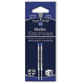 Helix Oxford Ballpoint Refills Blue Pk 2