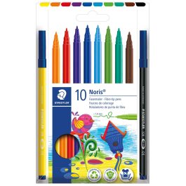 Staedtler Noris Fibre Tip Colouring Pens Cardboard Box 10