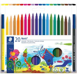 Staedtler Noris Fibre Tip Colouring Pens Cardboard Box 20