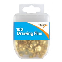 Essentials Hang Pack Drawing Pins Brass Pk 100